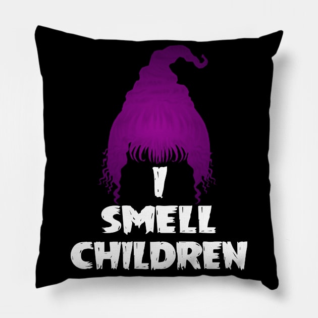 I Smell Children Funny Halloween Pillow by ChristianCrecenzio