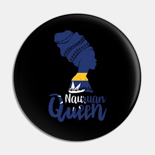 Nauruan Queen Nauru Flag Afro Roots Pin