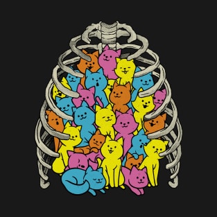 Neko Cat Ribcage Colorful by Tobe Fonseca T-Shirt