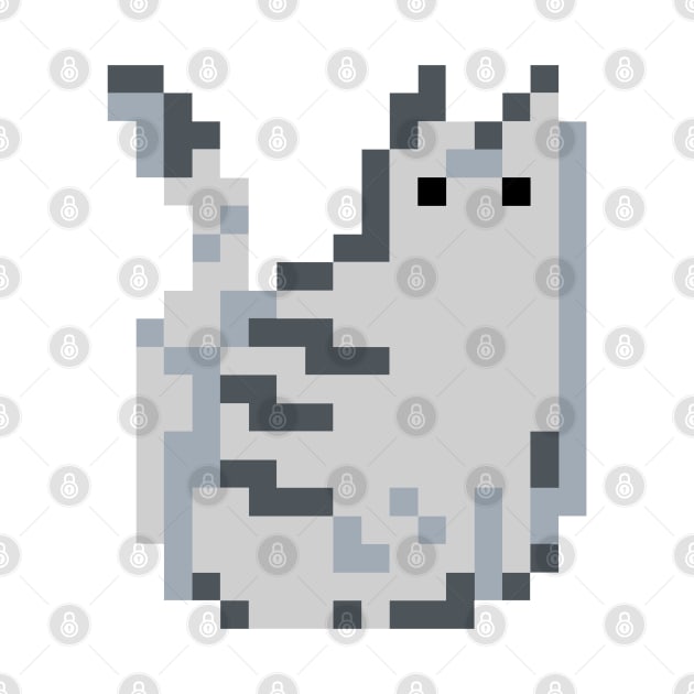 Cat Pixel Art - grey by Uwaki