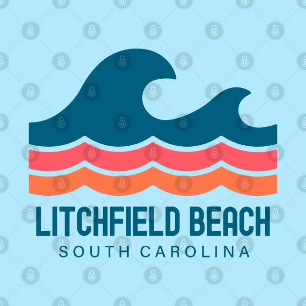Litchfield Beach South Carolina Vintage Wave by TGKelly