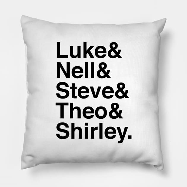 The Haunting of Hill House Characters (Black) Pillow by brendalee