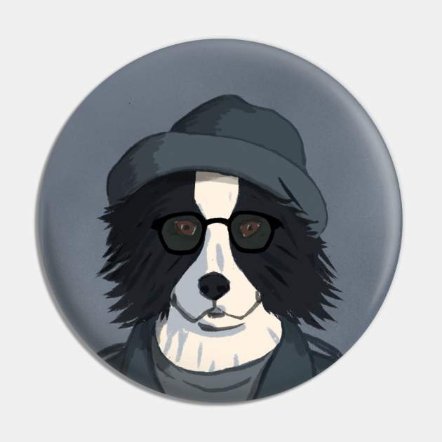 Detective border collie with hat and glasses Pin by CharlotteLorge