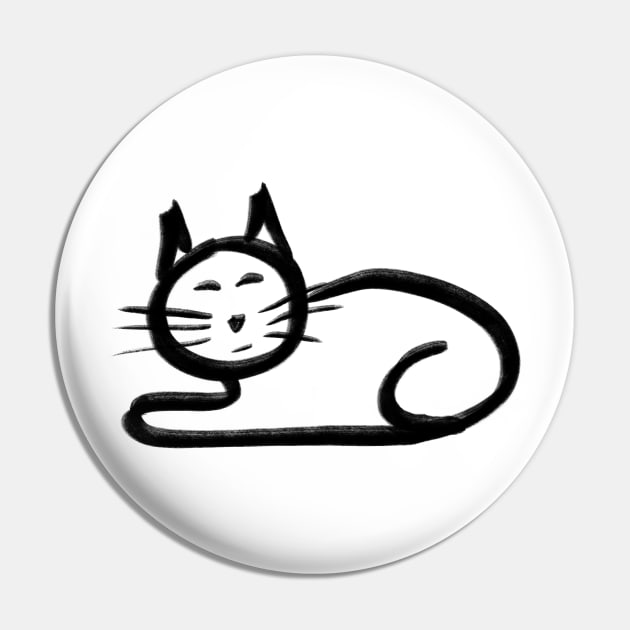 Cute simple hand drawn line art cat.  Goes with the stick figures i have done for the human owners Pin by WelshDesigns