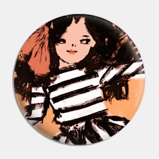 Loose sketch - Stylish woman in stripes Pin