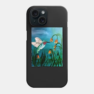 Hummingbird about to feed on nectar Phone Case