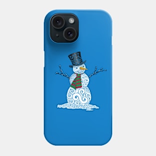 Swirly Snowman Phone Case