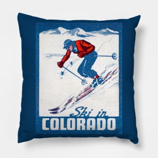 1940 Ski in Colorado Pillow