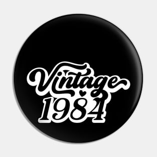 Year 1984 Numeric Digits Date Typography Pin