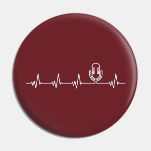 Heartbeat Pulse Microphone for podcasters or singers Pin