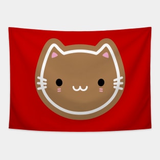 Cute Christmas Gingerbread Cookie Cat Tapestry