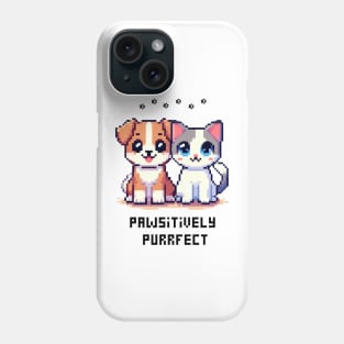 Pixel Dog Cat Pet Pawsitively Purrfect Phone Case