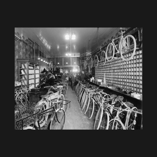 Bicycle & Motorcycle Shop, 1910. Vintage Photo by historyphoto