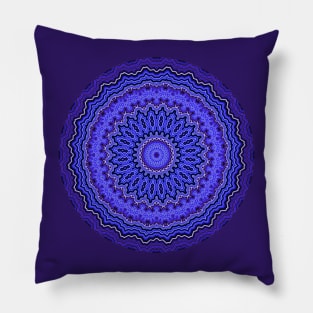 Round Blue Third Eye Chakra Mandala Pillow