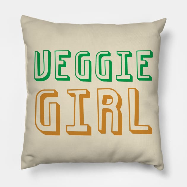 Veggie Girl Pillow by oddmatter