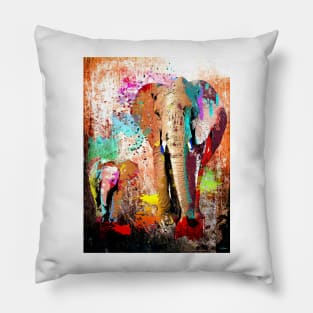 African Elephant Family Pillow