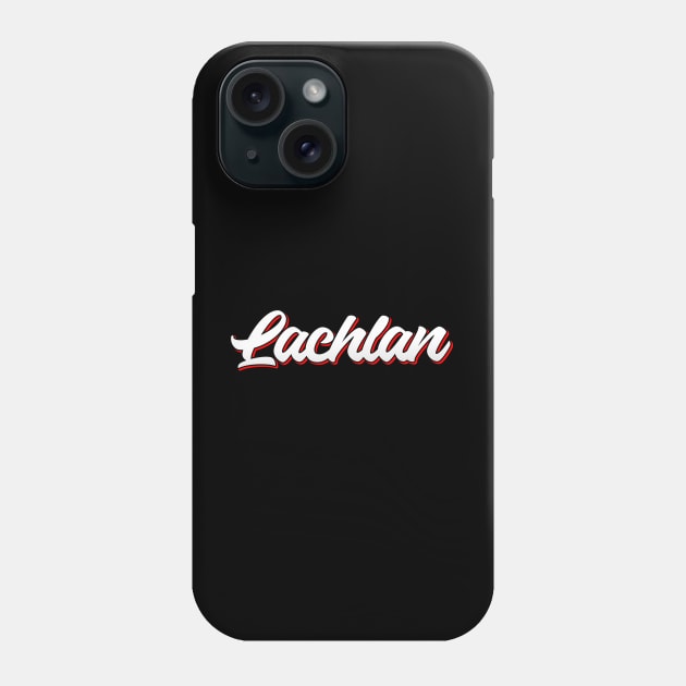 Lachlan name - cool 70s retro font Phone Case by KedaiComel