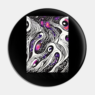 Spiral Galaxy Drawing Black Hearts Abstract Pin