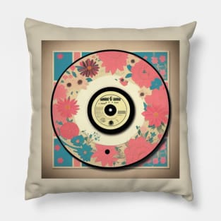 Aesthetic Vintage Cottage Core Vinyl Record Pillow