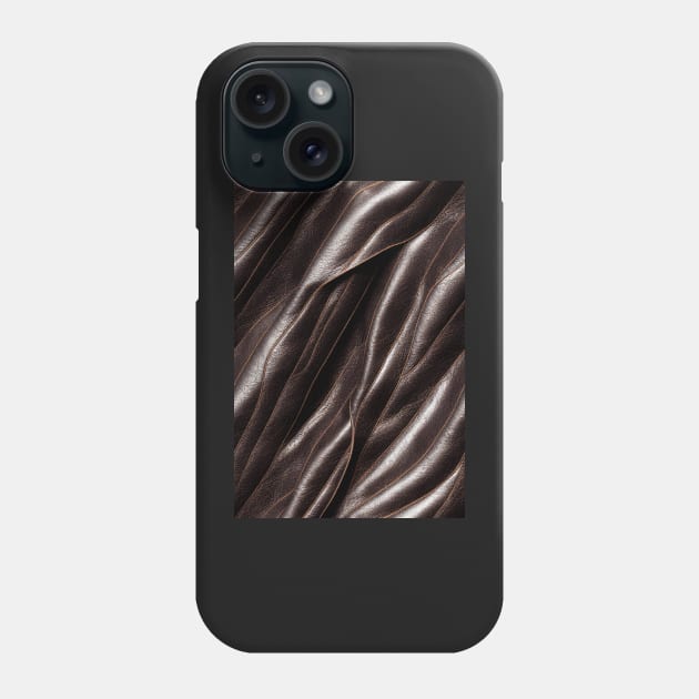 Black Imitation leather, natural and ecological leather print #4 Phone Case by Endless-Designs