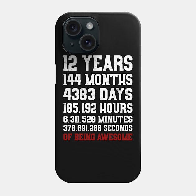 Kids 12 Years of being awesome Shirt 12th birthday Party Phone Case by ELFEINHALB