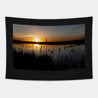 Sunset Over a Pond Tapestry