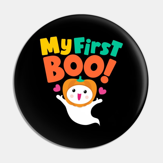 My First Boo Halloween Shirt Pin by JabsCreative