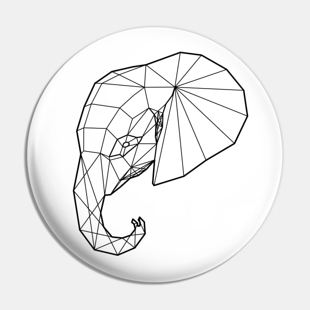 Elephant wireframe Pin by stickerhino