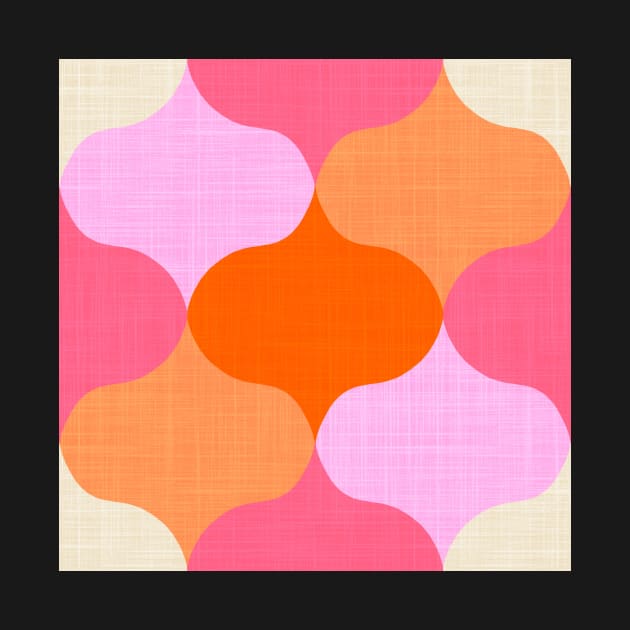 Retro Ogee Pattern in Orange Crush by MarcyBrennanArt