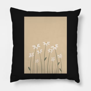 dainty daisy flowers - white flower illustration Pillow