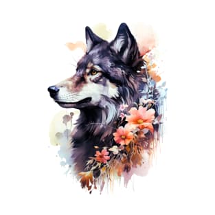 Watercolor Black Wolf T-Shirt