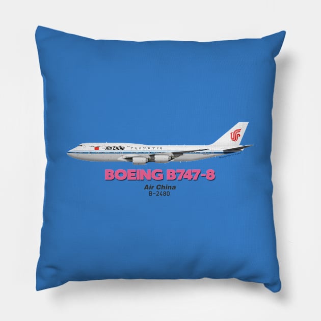 Boeing B747-8 - Air China Pillow by TheArtofFlying