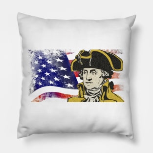 American Flag & President George Washington Pillow