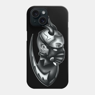 Gothic Evil Kiler Woman in Mask with Horns and Knife Dark Art Phone Case