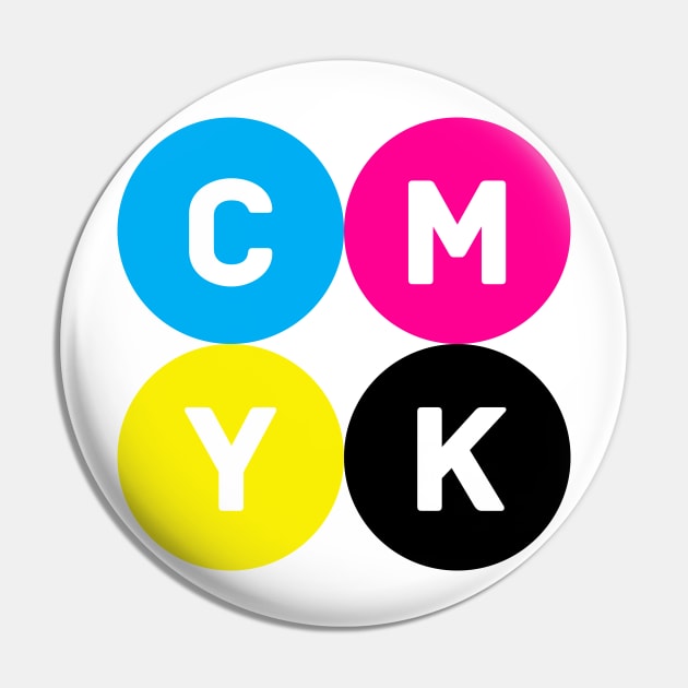 CMYK Circles Pin by AndromedaDesigns