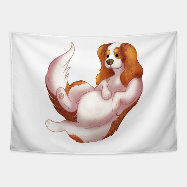 Cozy Cavalier King Charles Spaniel Tapestry by Phoenix Baldwin