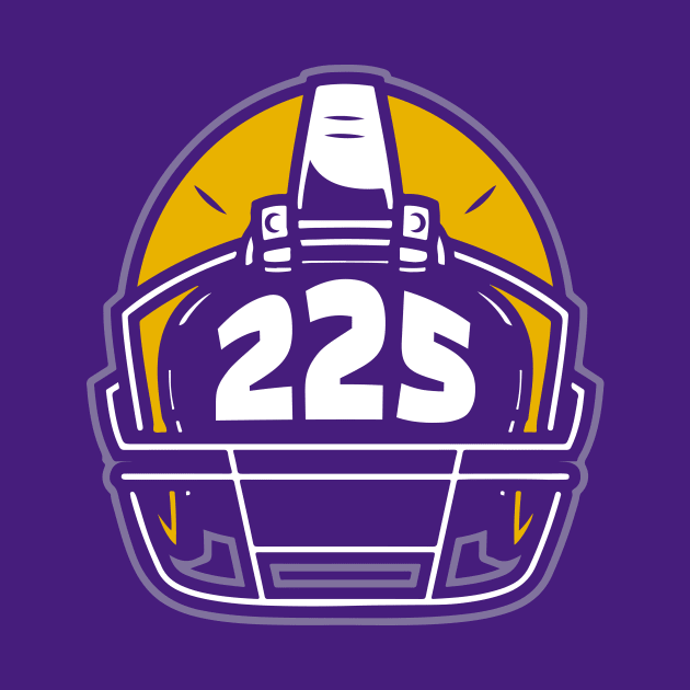 Retro Football Helmet 225 Area Code Baton Rouge Louisiana Football by SLAG_Creative