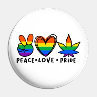 Peace Love Pride Gay Rainbow Pin