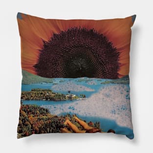 Sunflower Lovers Collage Art Pillow