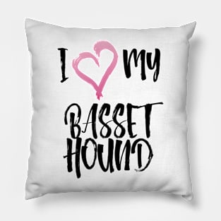 I heart my Basset Hound! Pillow