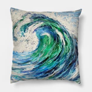 Blue Ocean Wave Pillow