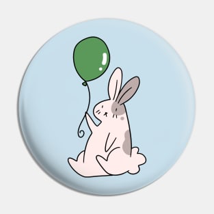 Green Balloon Bunny Pin