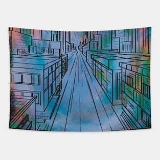 City buildings Tapestry