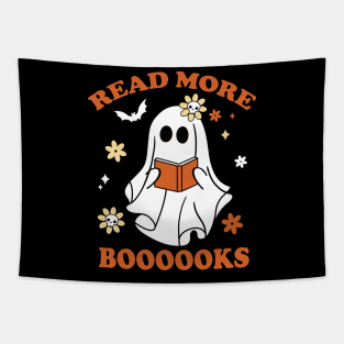 Cute Booooks Ghost Reading Books Funny Teacher Halloween Tapestry