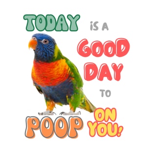 Rainbow lorikeet, Loriini bird, Parrot, Parakeet, Today is a good day to poop on you T-Shirt