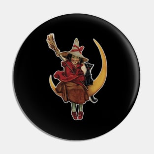 Witch on the moon Pin