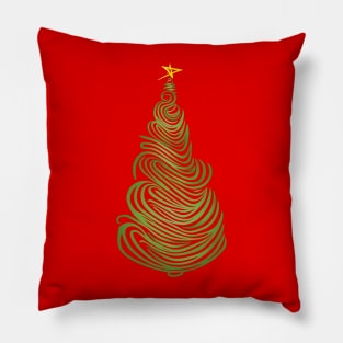 Swirly Christmas Tree Pillow