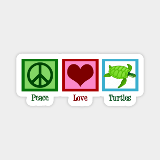 Peace Love Turtles Magnet