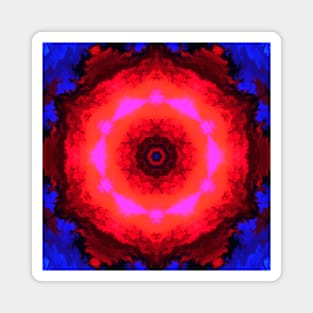 Kaleidoscope Smoke Flower Red and Blue Magnet