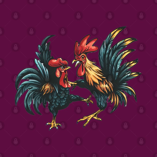 Rooster Fighting by Goofiestore